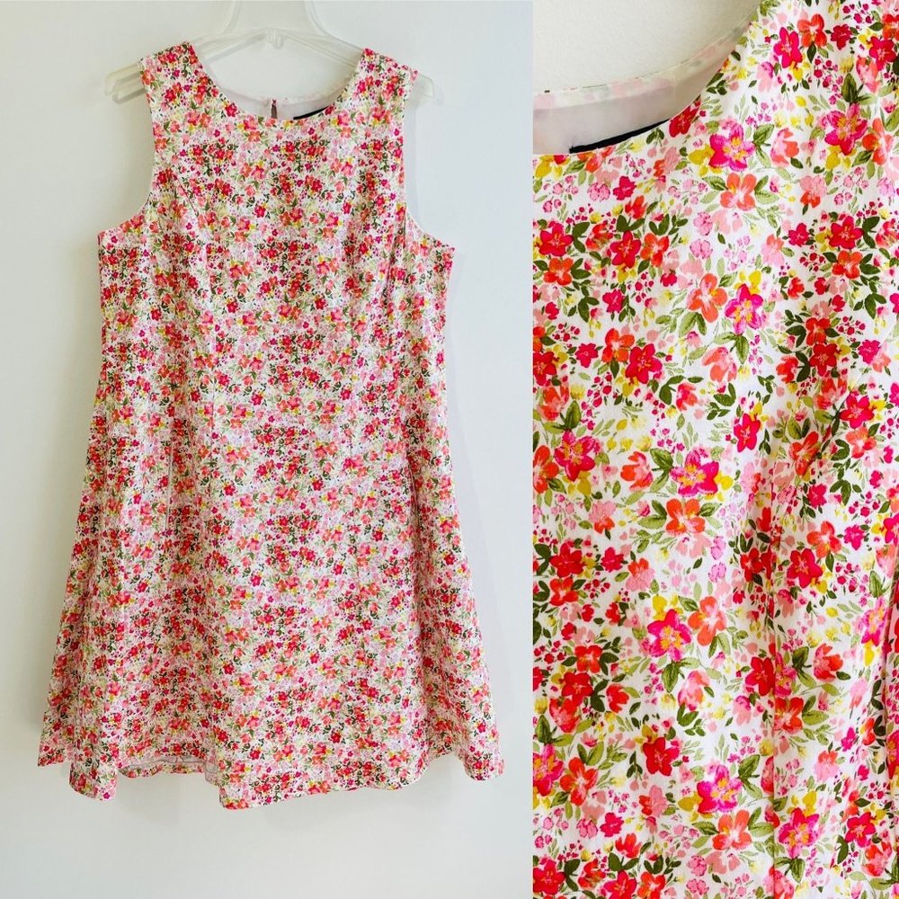 RN Studio Women's Dress 12 Floral Midi Sleeveless Pockets SunDress Large New